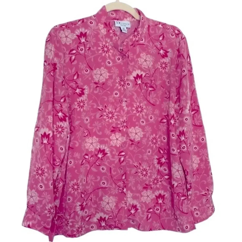 New TOG Shop Petites Pink Button Down Top Size 12 P